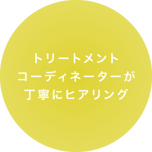 トリートメントコーディネーターが丁寧にヒアリング